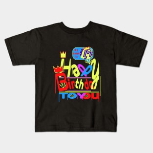 Happy Birthday Alphabet Letter (( M )) Dazzling Creative Design Kids T-Shirt